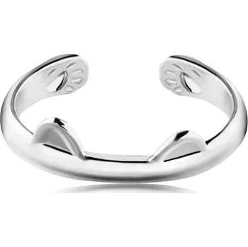 Prsten Kočičí otevřený prsten | šperk - Stříbro-1052 , měnitelná velikost