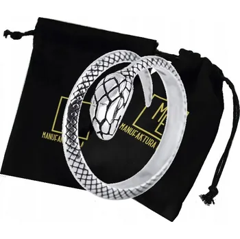 Přívěsek Stříbro Prstýnek 925 s hadem a Dárek hadím, postříbřený, manufaktura