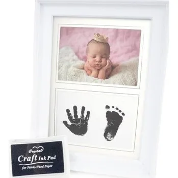 Rám na obraz Rámeček na fotografii 7x10 s místem pro otisk nožičky a ručičky jako dárek, bílý
