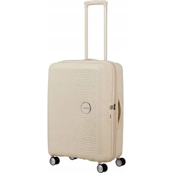 Kufr střední velikosti American Tourister Soundbox EXP - coconut sand (kokosový písek)