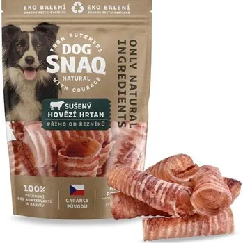 Pamlsek pro psa DOG SNAQ - Hovězí hrtan sušený 100g 100% kvalitní český sušený pamlsek, který zachovává v sobě vitamíny a vše potřebné. Zároveň přispívá ke zdravějšímu chrupu
