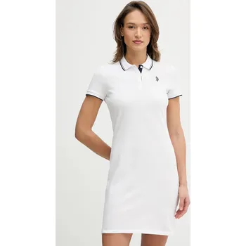 Dámské šaty Bavlněné šaty U.S. Polo Assn. POLO DRESS WUP1312 bílá 00X, vel. M