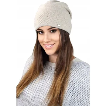 Dámské spodní prádlo HANA dámská podzimní a zimní čepice béžové barvy, KAMEA