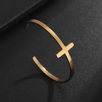 Náramek Vintage široký otevřený unisex náramek | šperk - A12409-Zlatá