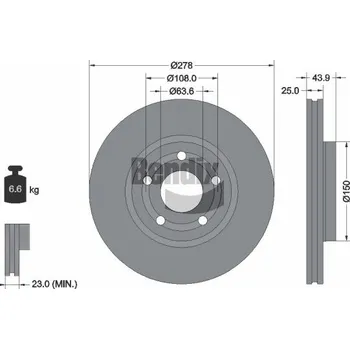 Brzdový kotouč Brzdový kotouč BENDIX Braking BDS1626