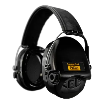 Chránič sluchu Sluchátka Sordin Supreme Pro-X LED (kůže;gel;LED;černé)