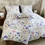 Francouzské krepové povlečení Zahradní kvítí Zapínání: zip, Velikost polštáře: 2x50x70, Velikost přikrývky: 200x200 Šev uprostřed