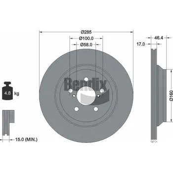 Brzdový kotouč Brzdový kotouč BENDIX Braking BDS2126