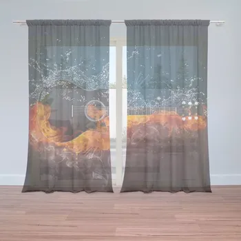 Záclona Sablio Záclony Ohnivá kytara: 2 ks - 150x250 cm - Sablio