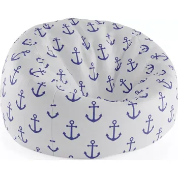 Sedací pytel Sablio Sedací vak Cocoon Modré kotvy - 115 x 75 cm x 45 cm - Sablio