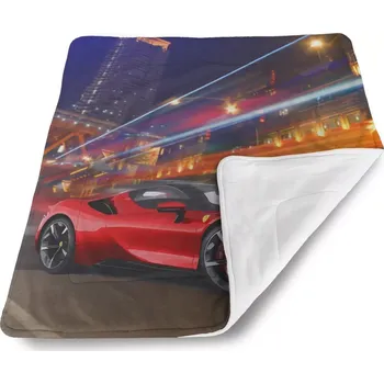 Dětská deka Sablio Dětská deka pro miminko Ferrari na ulici - 80x100 cm