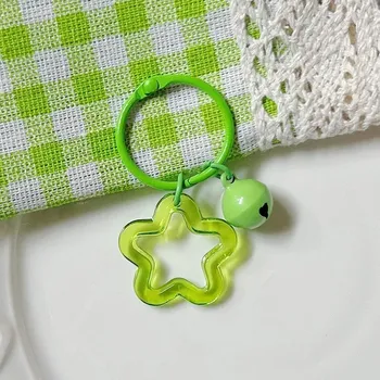 Barevná kovová klíčenka s hvězdičkou | přívěšek na klíče - Průhledná zelená