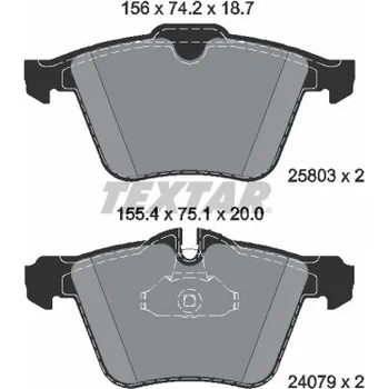 Brzdová destička Sada brzdových destiček, kotoučová brzda TEXTAR 2580301