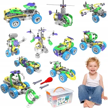 ostatní stavebnice Elektrické autíčko z kostek 10 v 1 Hračka Stavebnice STEM pro děti