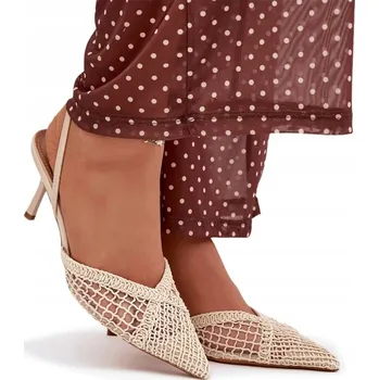 Dámské sandále Butosklep dámské sandály G493 BEIGE s podpatkem velikost 37