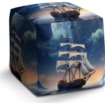 Taburet Sablio Taburet Cube Plachetnice mezi horami: 40x40x40 cm