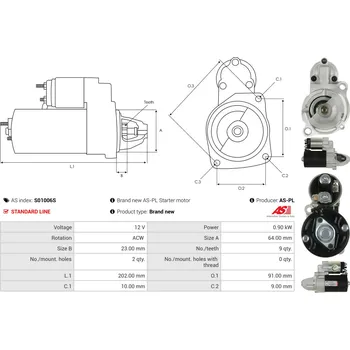 Startér Elektromagnetický spínač, startér AS-PL Sp. z o.o. SS0018