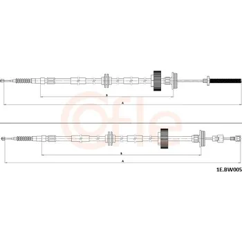Lanko parkovací brzdy Tažné lanko, parkovací brzda COFLE 1E.BW005