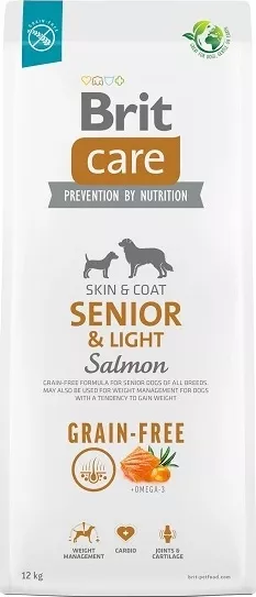 Brit Care Dog Grain-free Senior & Light Salmon 12 kg + Doprava zdarma