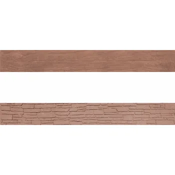 Příslušenství pro plot Betonová deska plotová sokl, oboustranná - 200 x 25 cm - dřevo, hnědá barva