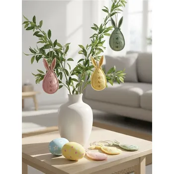 Velikonoční dekorace Sinsay - Velikonoční závěsné dekorace s motivem zajíců 6 pack - vícebarevná - 949JL-MLC - 949JL-MLC-ONE