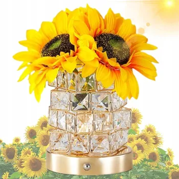 Lampička Elegantní lampa ve tvaru slunečnice S Křišťálem 3 barevné teploty Dárek