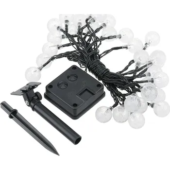 Venkovní osvětlení Solární venkovní řetěz s koulemi | zahradní osvětlení 1+1 ks - teplá bílá , Solární 12M100Led