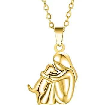 Náhrdelník Personalisovaný šperk, náhrdelník nebo náušnice, člověk a pes | náušnice šperk náhrdelník - zlatý náhrdelník