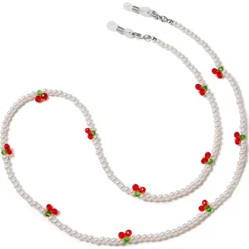 Řetízek Korálkový brýlový řetízek unisex akrylový | šperk - třešňová perla