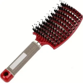 kartáč na vlasy Rozčesávací kartáč s masáží | hřeben 1 ks - Červený