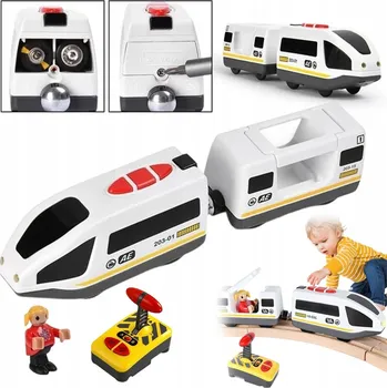 Vláček a vláčkodráha Vláček na dálkové ovládání, plastový, s magnetickými vagóny - Den dětí