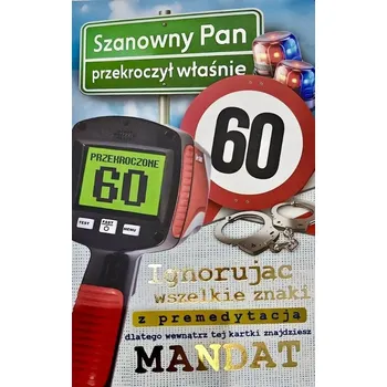 Karnet s pokutou pro muže k 60. narozeninám