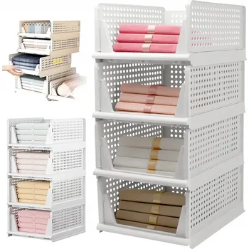 Úložný box Výsuvné Úložné Boxy Sada 4 ks Bílé Šetří Místo