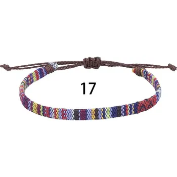 Náramek Kotníkový pletený barevný letní náramek | šperk - 17