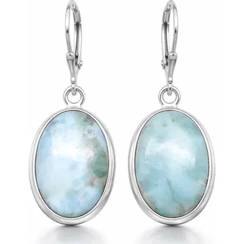 Náušnice Stříbrné náušnice s larimarem Laguna