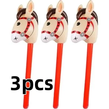 Party dekorace Nafukovací koňská hlava na tyči | party dekorace - 3 ks