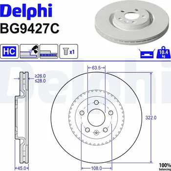 Brzdový kotouč Brzdový kotouč DELPHI BG9427C