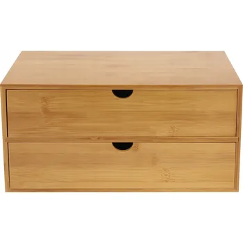 Úložný box Originální bambusový organizér na stůl se zásuvkou, stolní úložná zásuvka