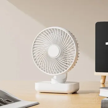 Domácí ventilátor Stolní přenosný usb ventilátor bezdrátový | kancelářský větrák - BÍLÝ