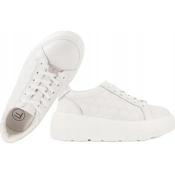 Dámské polobotky FILIPPO DP7285 DÁMSKÉ POLOBOTKY SNEAKERS NA PLATFORMĚ KOŽENÉ 39 Bílá