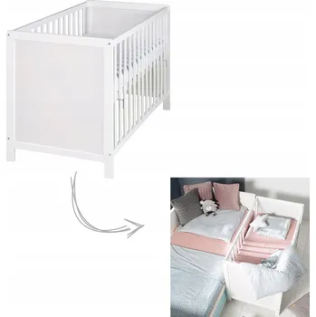 Dětská postýlka Dřevěná postýlka Roba 60 x 120 cm bílá