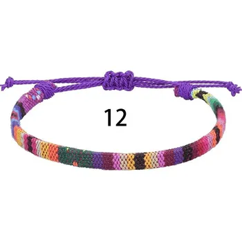 Náramek Kotníkový pletený barevný letní náramek | šperk - 12