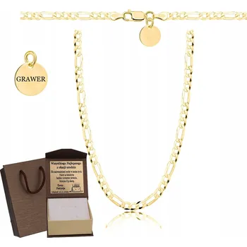 Řetízek PÁNSKÝ ŘETÍZEK ŘETÍZEK FIGARO, RYZOST 925 585, MASIVNÍ + GRAVÍROVÁNÍ DÁREK