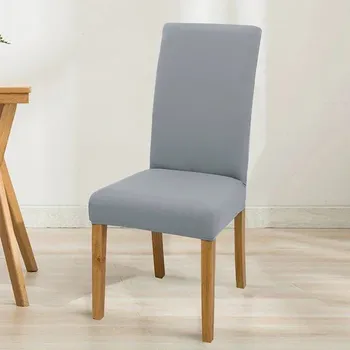 Potah na židli Elastický napínací potah židle | bytové doplňky - Kouřově šedá , 1 ks potah na židli