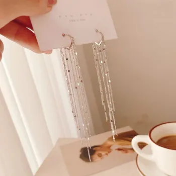 Náušnice Květinové dlouhé zirkonové visací náušnice | šperk - Stříbro 5