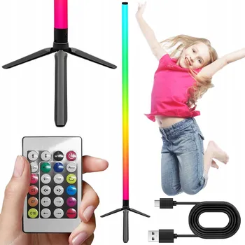 Stojací lampa AMBIENTNÍ OSVĚTLENÍ 60 LED ROHOVÁ LAMPA S 16 BARVAMI DO LOŽNICE Stojací