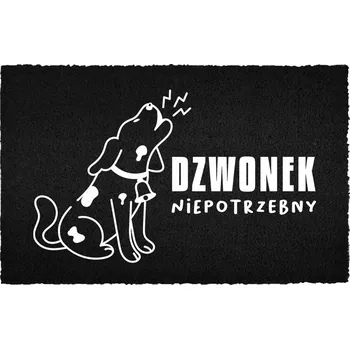 Rohožka VCHODOVÁ ROHOŽKA 40X60 ČERNÁ KOKOSOVÁ S VTIPEM - ZVONEK NETŘEBA