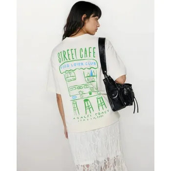 Sinsay - Bavlněná košilka s potiskem - krémová - 109HA-01X - 109HA-01X-M