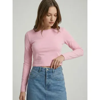Dámské tričko Sinsay - Tričko s&nbsp;dlouhými rukávy basic - růžová - 027HA-30X - 027HA-30X-S