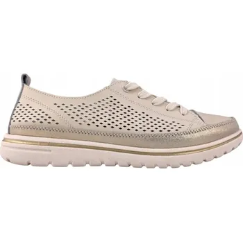 Dámské polobotky Kožené polobotky měkké s dírkami EVENTO 18-8704 béžové vel. 38